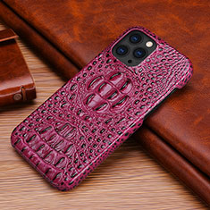 Soft Luxury Leather Snap On Case Cover S05 for Apple iPhone 15 Pro Max Purple