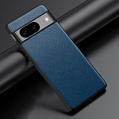 Soft Luxury Leather Snap On Case Cover S06 for Google Pixel 8 5G Blue