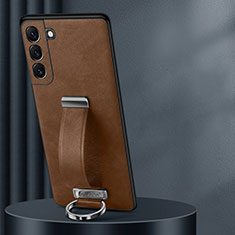 Soft Luxury Leather Snap On Case Cover S06 for Samsung Galaxy S24 Plus 5G Brown