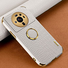 Soft Luxury Leather Snap On Case Cover S06 for Xiaomi Mi 12S Ultra 5G White