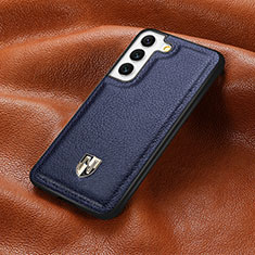 Soft Luxury Leather Snap On Case Cover S06D for Samsung Galaxy S21 FE 5G Blue