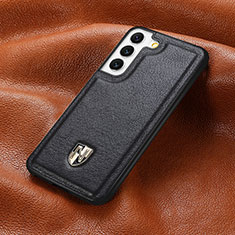 Soft Luxury Leather Snap On Case Cover S06D for Samsung Galaxy S22 5G Black
