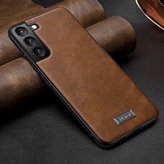 Soft Luxury Leather Snap On Case Cover S07 for Samsung Galaxy S23 Plus 5G Brown