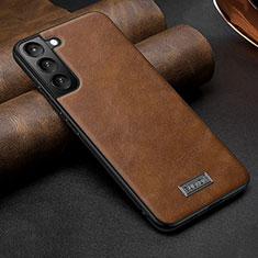 Soft Luxury Leather Snap On Case Cover S07 for Samsung Galaxy S24 Plus 5G Brown