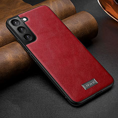 Soft Luxury Leather Snap On Case Cover S07 for Samsung Galaxy S24 Plus 5G Red