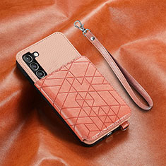 Soft Luxury Leather Snap On Case Cover S07D for Samsung Galaxy S21 FE 5G Rose Gold