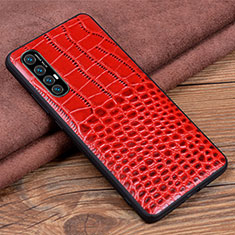 Soft Luxury Leather Snap On Case Cover S08 for Oppo Reno3 Pro Red