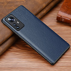 Soft Luxury Leather Snap On Case Cover S08 for Xiaomi Mi 12X 5G Blue