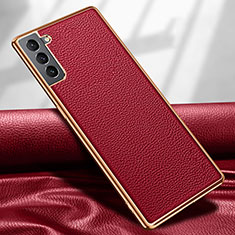 Soft Luxury Leather Snap On Case Cover S09 for Samsung Galaxy S24 5G Red