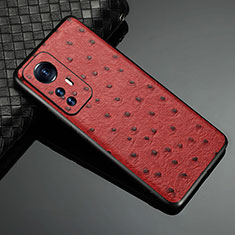 Soft Luxury Leather Snap On Case Cover S09 for Xiaomi Mi 12S 5G Red
