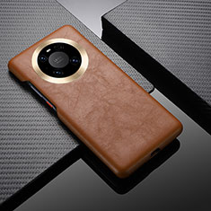 Soft Luxury Leather Snap On Case Cover ST1 for Huawei Mate 60 Brown