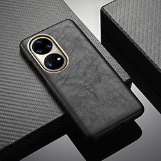 Soft Luxury Leather Snap On Case Cover ST1 for Huawei P50 Black