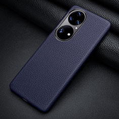 Soft Luxury Leather Snap On Case Cover ST2 for Huawei P50 Blue