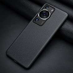 Soft Luxury Leather Snap On Case Cover ST2 for Huawei P60 Pro Black