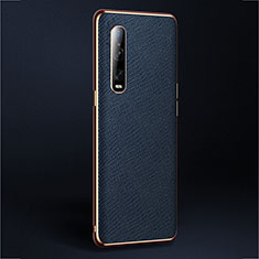 Soft Luxury Leather Snap On Case Cover U02 for Oppo Find X2 Pro Blue