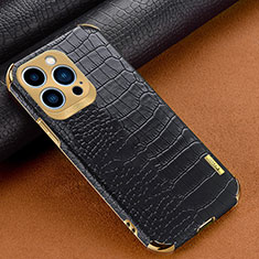 Soft Luxury Leather Snap On Case Cover XD1 for Apple iPhone 15 Pro Black