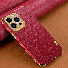 Soft Luxury Leather Snap On Case Cover XD1 for Apple iPhone 15 Pro Max Red