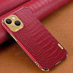 Soft Luxury Leather Snap On Case Cover XD1 for Apple iPhone 15 Red