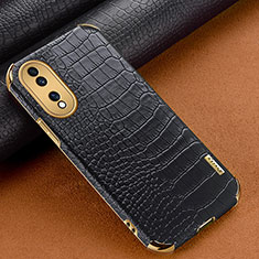 Soft Luxury Leather Snap On Case Cover XD1 for Huawei Honor 70 5G Black