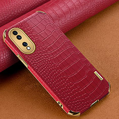 Soft Luxury Leather Snap On Case Cover XD1 for Huawei Honor 70 5G Red