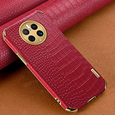 Soft Luxury Leather Snap On Case Cover XD1 for Huawei Mate 50 Pro Red