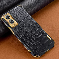 Soft Luxury Leather Snap On Case Cover XD1 for Oppo A17 Black