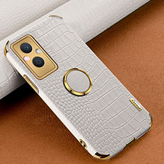 Soft Luxury Leather Snap On Case Cover XD1 for Oppo A96 5G White