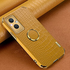 Soft Luxury Leather Snap On Case Cover XD1 for Oppo A96 5G Yellow