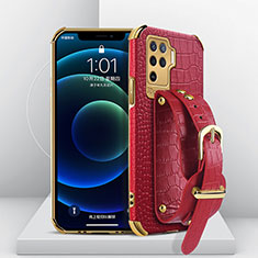 Soft Luxury Leather Snap On Case Cover XD1 for Oppo Reno5 F Red