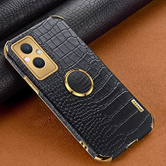 Soft Luxury Leather Snap On Case Cover XD1 for Oppo Reno7 Lite 5G Black