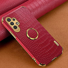 Soft Luxury Leather Snap On Case Cover XD1 for Samsung Galaxy M32 5G Red