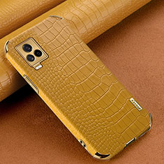 Soft Luxury Leather Snap On Case Cover XD1 for Vivo iQOO 7 Legend 5G Yellow