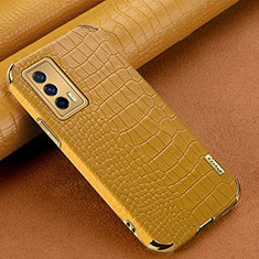 Soft Luxury Leather Snap On Case Cover XD1 for Vivo iQOO Neo5 5G Yellow