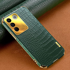 Soft Luxury Leather Snap On Case Cover XD1 for Vivo V27e 5G Green