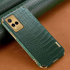 Soft Luxury Leather Snap On Case Cover XD1 for Vivo Y21 Green