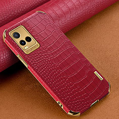 Soft Luxury Leather Snap On Case Cover XD1 for Vivo Y21a Red