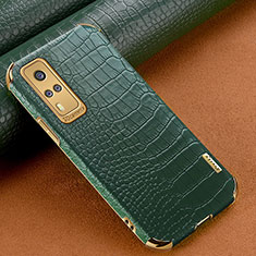 Soft Luxury Leather Snap On Case Cover XD1 for Vivo Y31 (2021) Green