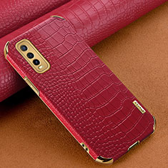 Soft Luxury Leather Snap On Case Cover XD1 for Vivo Y50t Red