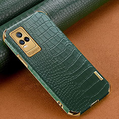 Soft Luxury Leather Snap On Case Cover XD1 for Vivo Y73 (2021) Green