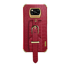 Soft Luxury Leather Snap On Case Cover XD1 for Xiaomi Poco X3 Red