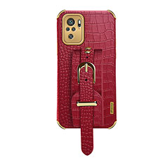 Soft Luxury Leather Snap On Case Cover XD1 for Xiaomi Redmi Note 10 4G Red