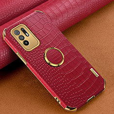 Soft Luxury Leather Snap On Case Cover XD2 for Oppo A95 5G Red