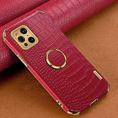 Soft Luxury Leather Snap On Case Cover XD2 for Oppo Find X3 Pro 5G Red