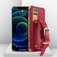 Soft Luxury Leather Snap On Case Cover XD2 for Realme 8 4G Red