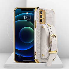 Soft Luxury Leather Snap On Case Cover XD2 for Realme Q3 Pro 5G White