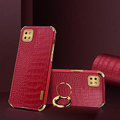 Soft Luxury Leather Snap On Case Cover XD2 for Samsung Galaxy F42 5G Red