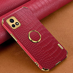 Soft Luxury Leather Snap On Case Cover XD2 for Vivo iQOO U3 5G Red