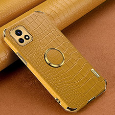 Soft Luxury Leather Snap On Case Cover XD2 for Vivo iQOO U3x 5G Yellow