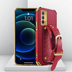 Soft Luxury Leather Snap On Case Cover XD2 for Vivo iQOO Z5 5G Red