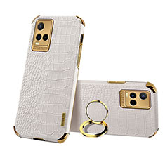 Soft Luxury Leather Snap On Case Cover XD2 for Vivo Y21e White